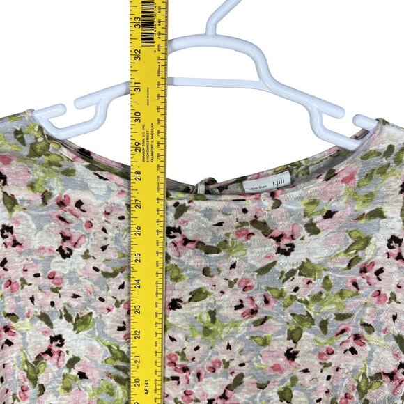 J Jill Love Linen Womens S 100% Linen Drop Waist Keyhole Tunic Top Bloomcore - Picture 11 of 16